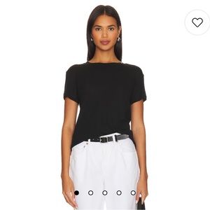 Anine Bing Black Raw Edge Blouse